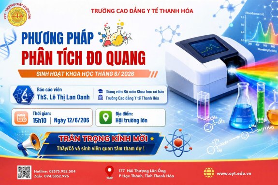 KHÉP LẠI PHONG TRÀO “BÀI GIẢNG LỚN – GIẢNG ĐƯỜNG LỚN” NĂM HỌC 2025 – 2026 VỚI CHUYÊN ĐỀ “PHƯƠNG PHÁP PHÂN TÍCH ĐO QUANG”